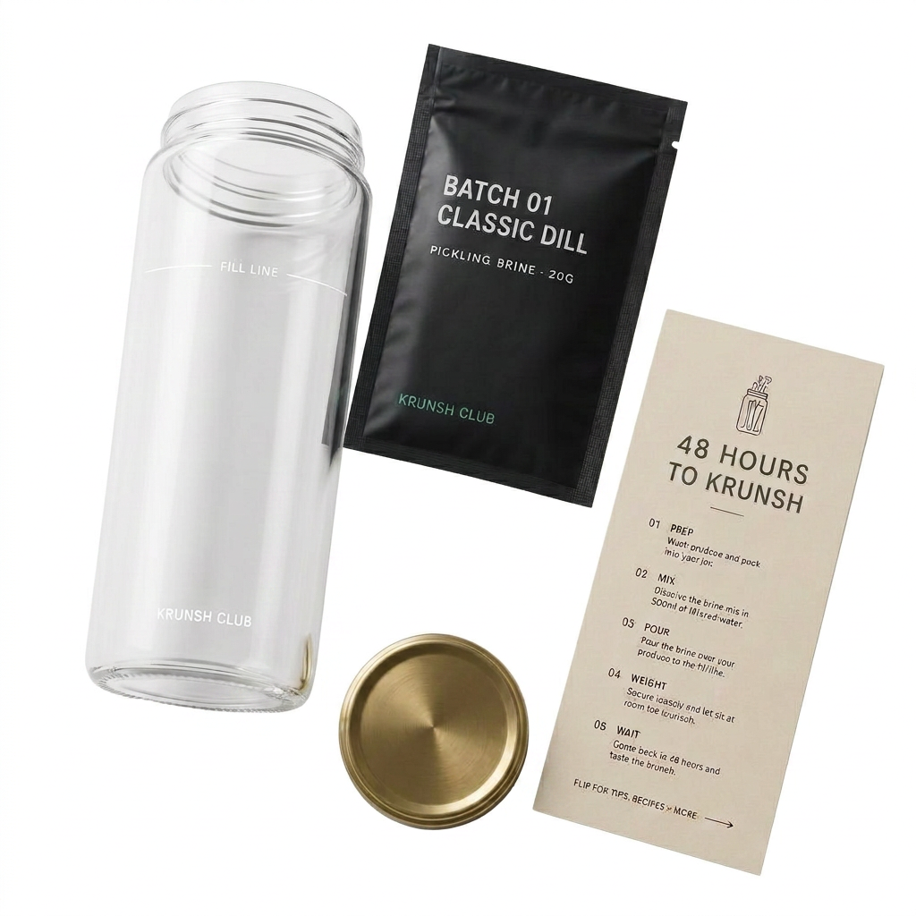 The Krunsh Club jar with a single engraved fill line